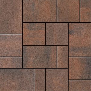 Semmelrock térkő - Citytop Kombi - 6 cm - barna-fekete